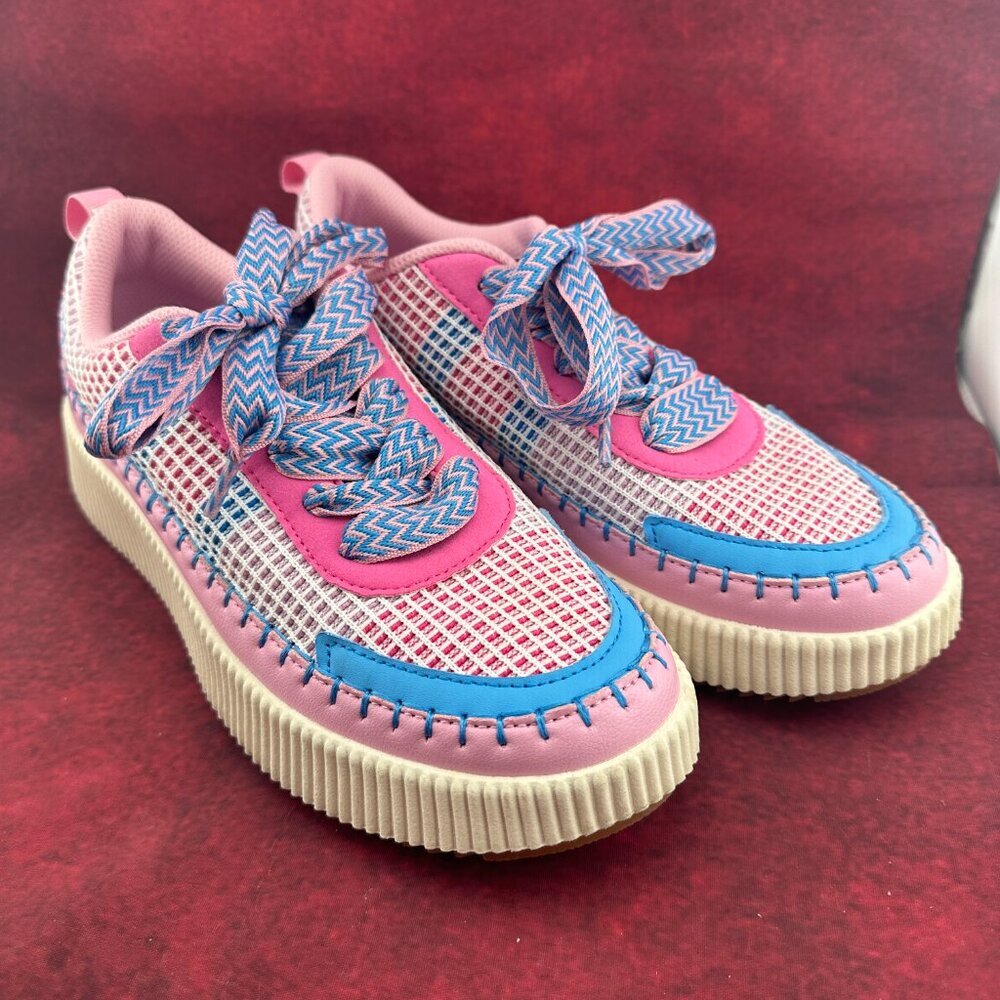 LUCKY STEP "AIR COOLED" WOMEN S SNEAKERS DUNK - FUCHSIA MULTI STYLE SIZE 9.5